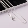 Chaîne de boîte de mode chaînes plaquées or 18 carats collier en argent pur 925 longues chaînes bijoux pour enfants garçon filles femmes hommes 1mm 2020 KASANIER