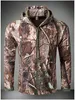 Giacca tattica Softshell da uomo Giacca in pile con cappuccio da esterno Giacca antivento impermeabile Multicam Nero A-TACS Kryptek Coyote Brown(SKU050403)