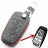Flybetter Genuine Leather 4button Cover Smart Key Case for Ford FusionNew MondeedegeExpedition Carning L692703012