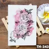 Sketch Flower Blossom Peony Rose Waterproof Temporary Tattoo Sticker Black Tattoos Body Art Arm Hand Girl Women Fake Tatoo