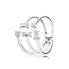 Wholesale-CZ Diamond Shining fragments RING with Original Box for 925 Sterling Silver Women Gift Rings set