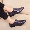 2019 Novo Outono Merkmak Clássico Snake Pattern Vestido Sapatos Moda Lace-Up Terno Calçado Ponto Ponto Ponto Formal Sapatos Grande Tamanho 39-46