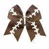 10 kleuren Softbal Baby Hoofdband Meisje Honkbal Haarbanden Rugby Bow-knoop Dovetail Haarbogen Cheerleading Haaraccessoires C6425