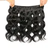 Pacotes de onda 3 do corpo brasileiro não processados ​​com 4x4 Ondas de fechamento de renda 4x4 Brasilain Virgin Hair Body Wave com Extensão de Cabelo Humano de Fechamento