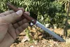 Łożysko kulkowe kieszonkowy nóż składany Flipper D2 Satin Tanto Point Blade uchwyt z palisandru EDC noże ze skórzaną osłoną