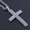 2020 Mode Luxe Hip Hop Pendentif Colliers pour hommes Croix Liens Cubains Or Ruban Diamant Collier Charme bijoux Accessoires Gif216c