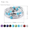 HIYONG Boho Enrole Bracelet por Mulheres Multilayer pulseira naturais de lava pedra Chakra Beads Essential Oil Difusor Bangle para meninas