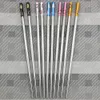 1pair antiderrapante Cabeça Chopsticks 23,5cm Chopsticks chineses Aço Inox 304 Louça Anti-escaldante Louça Restaurante Hotel Uso Doméstico