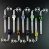 Pipes atacado pirex de vidro queimador de óleo Tubo Duplo Burner Tipo Crânio Multicolor Mão tabaco para cachimbo somking Acessórios DHL grátis