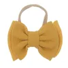 DHL libero 16 colori Cute Big Bow Hairband Neonate Toddler Kids Fascia elastica Annodato in nylon Turbante Head Wraps Bow-knot Accessori per capelli