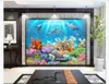 Personalizado 3D foto mural papel de parede Mundo Subaquático Coral Reef Underwater Peixe HD Sala de estar TV Fundo Papel De Parede para paredes 3d