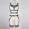 Arnês de couro cinto de corpo para mulheres 2 peças cinta de liga suspender sexy feminino corpo bondage gaiola de couro lingerie265m
