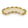 Nuovo Fshion oro 18 carati placcato argento denti ghiacciati superiore inferiore uomo donna gioielli regalo alla moda