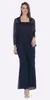 Navy Blue Lace Mor of the Bride Pant Passar Tre stycken Sequined Wedding Guest Dress Chiffon Plus Size Mothers Groom Dresses