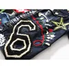 Giacca da uomo Giacca di jeans nera ricamata Lettere Distintivo Cappotto elasticizzato a maniche lunghe Capispalla patchwork Taglia asiatica M-3XL