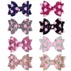 Girls Hair Clips Hairbows Heart Design Glitter Bows With Clip 3 Inch Bow Barrettes Hairpins Fashion Hair Accessories 8 Styles DHW3698