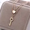 Gros-titane acier pendentifs collier femmes mode 14K or rose anti-allergique non-fading cou court chaîne bijoux accessoires Collier