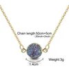 NIEUW Design Resin Stone Druzy kettingen 5 kleuren Gold Ploated Geometry Stone Pendant ketting voor Elegant Women Girls Fashion Jewelr1623443