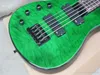 Zielony kolor 5 struny elektryczne gitara basowa z różodniczącym Fretboard, czarnymi nawierzchniami, fornir płomienia, oferta dostosowana