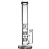 t Oil rigs bong Wholesale Twin Cage Junior glass bongs water pipe smoking pipes 14.5" tall 5mm thickness