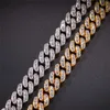 Hip Hop Micro Pave Cubic Zircon Cube Stones Cuban Chain Armband Gold Silver Color 8mm 7inches 8inches303L