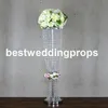 Nya guldljushållare Crystal Metal Candlestick Flower Vase Table Centerpiece Event Flower Rack Road Wedding Decoration Best0600