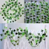 Gros-230cm / 7,5 pieds de long plantes artificielles feuilles de lierre vert vigne artificielle faux feuillage feuilles décoration de mariage à la maison