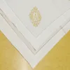 Ensemble de 12 serviettes de table monogrammées Fshion, serviettes de Table ajourées en lin blanc, serviettes de thé 20x20 pouces, 227B