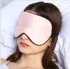 Silke Eye Mask Anpassad Broderi Dubbelsidig Fast Färg Silke Ögonmask Black Shading Sova Shading Eye Mask Wy531