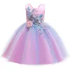 Bebé niña 3d flor vestido de princesa de seda para el banquete de boda vestidos elegantes para niños para niña pequeña niños ropa de moda J1905205716896