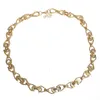 Großhandelsmode-Luxusdesigner mit übertriebener geometrischer goldener Metallkette, kurzer Halsband-Statement-Halskette für Damen, 6 Stile