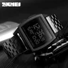 SKMEI 1368 디지털 시계 WEN 카운트 다운 탑 브랜드 럭셔리 스틸 밴드 LCD 전자 시계 시간 육군 디자인 스포츠 시계