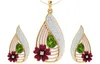 emerald necklace earring set
