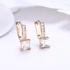 Fashion-New Statement Smycken Romantisk Stil Vit Kubik Zirconia Guld Charm Clip Earrings För Kvinnor Partihandel E2218