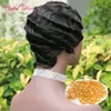 Capelli umani lisci Parrucche corte di capelli umani Parrucca corta Malese Parrucche di capelli umani bagnati e ondulati Acconciature con flapper Onda corta con dito dritto