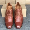 2020 Mens Leather Brogue Shoe Luxury Calfskin Oxfords Shoes Designer Dress Business shoes Suede Inside Comfortable Bottom Big Size 39-47