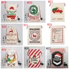 Santa säckar Monogrammable julklappspåsar Santasack Drawstring Bag Santaclaus Deer 33 Design Bulk i Stock YW244-WLL
