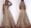 Oro Abito Da Sera Lungo Scintilla 2022 Nuove Donne Con Scollo A V Elegante Cinghie Paillettes A-line Maxi Abito Del Partito di Promenade vestito abendkleider291T