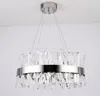 Round design modern crystal chandelier lighting luxury dining room living room lights chrome LED chandeliers MYY