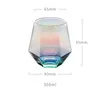 300ml Glass Wine Glasses Milk Cup Colored Crystal Glass Geometry Hexagonal Cup Phnom Penh Whiskey Cup XD23610