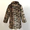 Cappotti lunghi in pelliccia sintetica leopardata da donna Cappotto da trench in visone peloso caldo invernale Cappotto elegante da donna in pelliccia allentata