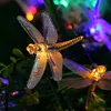 Dekoracje świąteczne 1PC 10LEDS Wróżki String Dragonfly w kształcie ogrodu ogrogowe