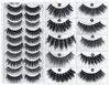 10 paires 100% réel 3D Vison Cils Faux cils épais cils naturels maquillage professionnel extension de cils