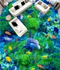 Carta da parati 3d per pavimenti per bagno Underwater World autoadesiva 3d carta da parati pareti pavimento in pvc