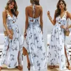 Kvinnor klänningar sommar boho maxi lång klänning kväll fest strand klänningar sundress blommig halter klänning sommar cny1557