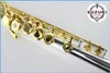 Nowy Wysokiej jakości Suzuki 16 Otwarty Otwórz Flet Instrumenty Muzyczne Cupro Nikiel Posrebrzany Body Gold Lacquer Przycisk z Case