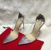 2019 8cm transparent diamond bridesmaid wedding shoe heels pointed sexy with the empty sexy women's singles shoes summer fairy wind