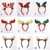 Christmas Bow Headband Deer Elk Antler Xmas Gift Hat Snowflake Cosplay Party Hair Sticks Accessories Head Band