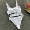 Sexy White One Piece Swimsuit Women Cut Out Swimwear Push Up Bathing Suits Beach Wear Swimming Suit For Women