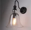 Loft Vintage Glocke Form Glas Wandleuchte Klar Glas Schatten Wand Lichter Bar/Café Shop/Home Wand Lampe decor Heißer Biegen